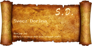 Svecz Dorina névjegykártya